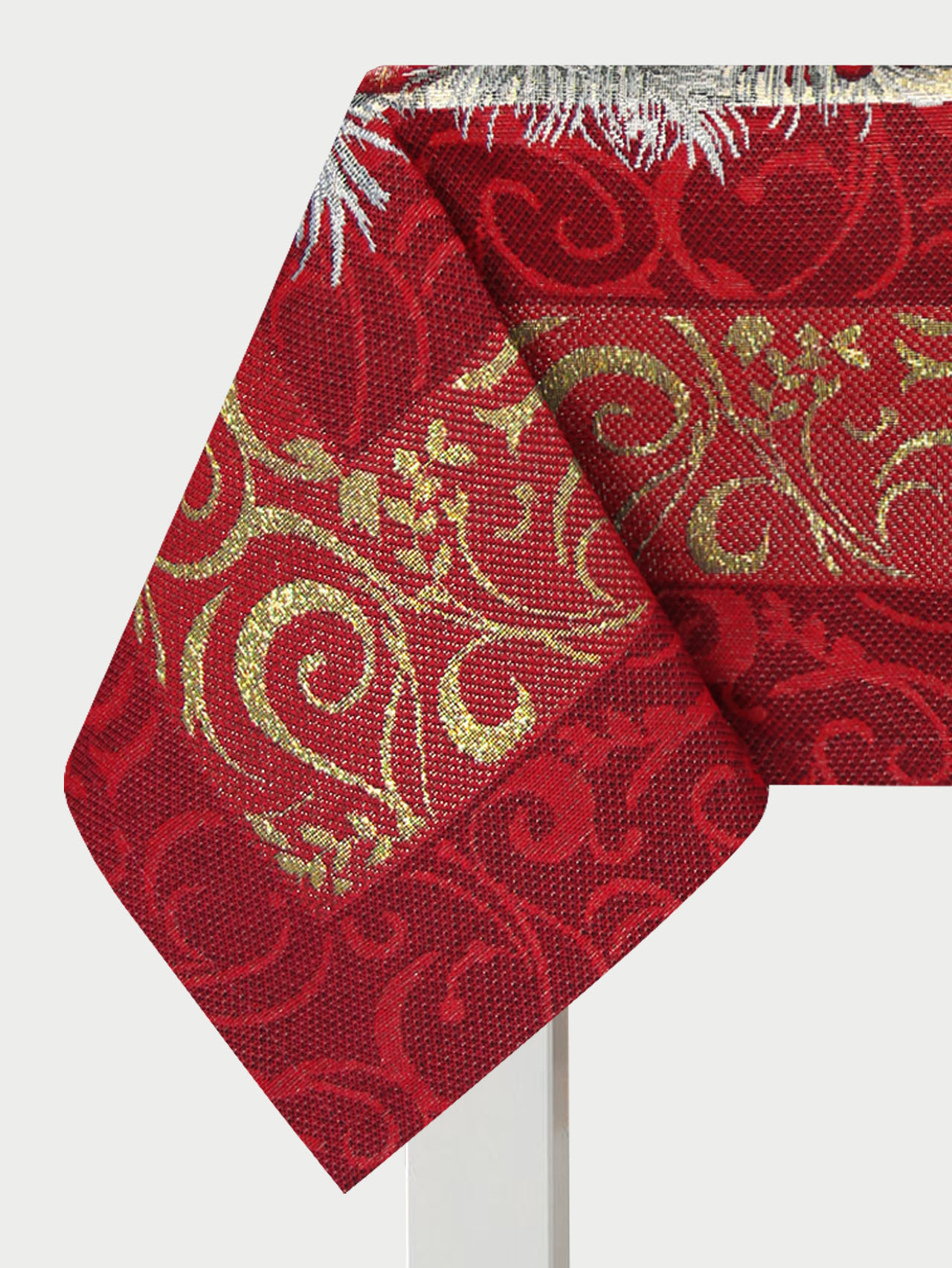 Рождественская ночь красный бордюр Скатерть 140х140 см золото 2312002