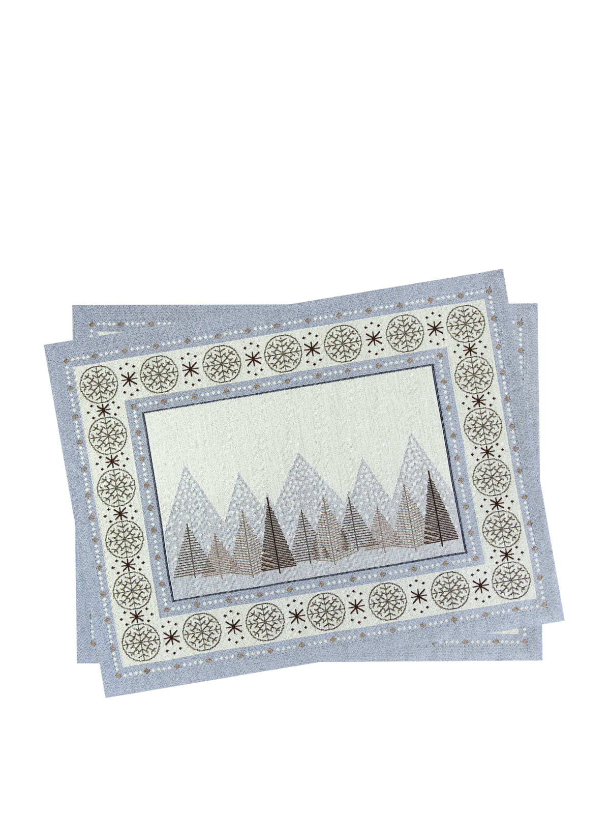 Орнамент Рождество Комплект салфеток 2шт 40х50 см 2310725 серебро