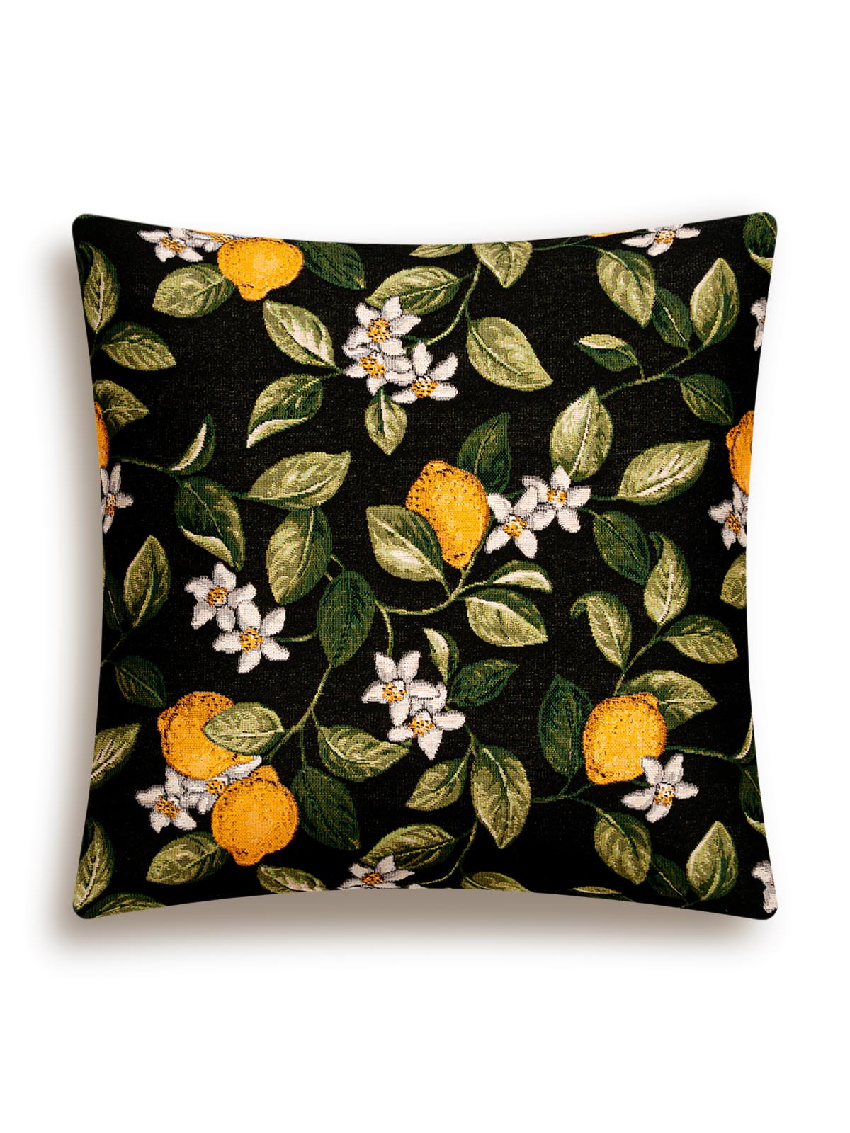 Лимоны Амальфи черный фон Наволочка 45х45 см 2311545 односторонняя