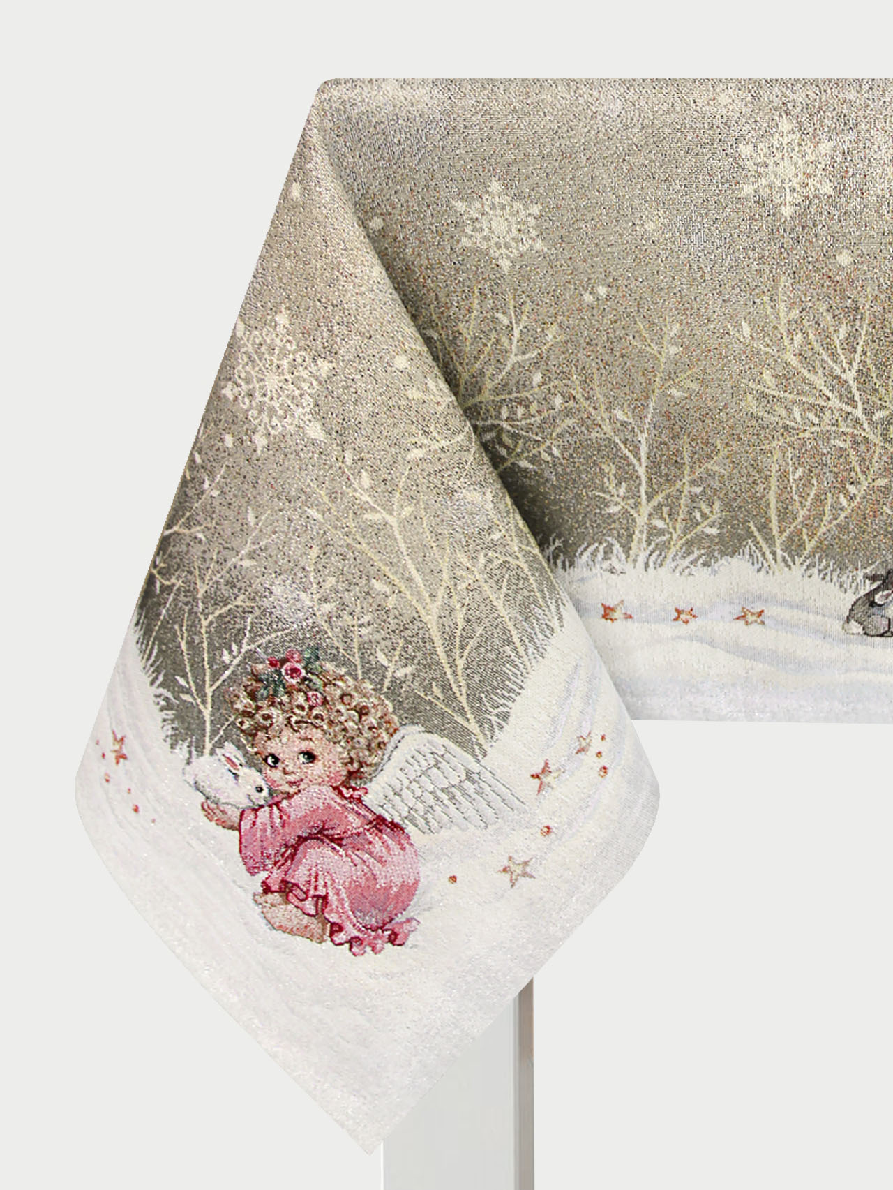 Ангелы Скатерть 160х250 см 2310682 серебро