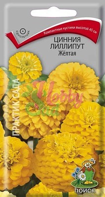 Цветы Цинния Лиллипут Желтая (0,4 г) Поиск