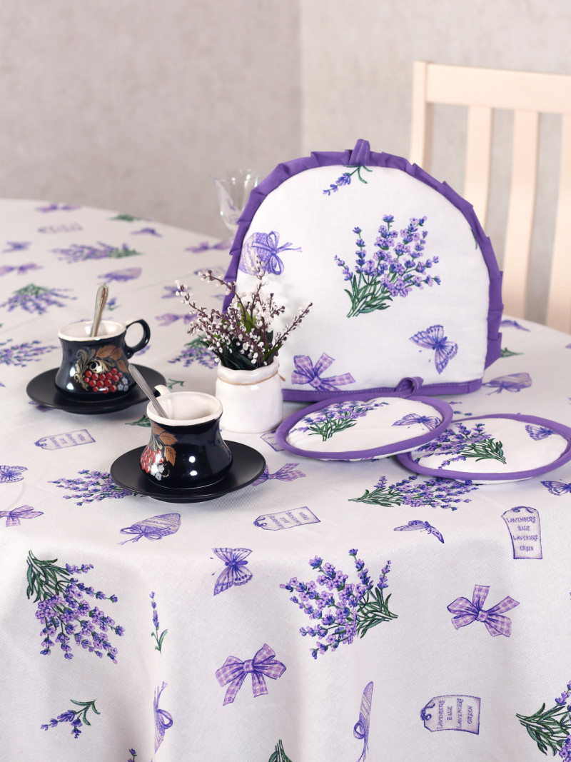 Скатерть Рогожка, цв. Сирень. Хлопковый мир