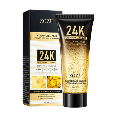 Пенка для лица ZOZU 24K Gold FACIAL CLEANSER Hyaluronic Acid Long acting moisturizing, 100 гр