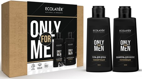 ECL Подарочный набор ECOLATIERR ONLY FOR MEN(Шампунь д/волос 150 мл+Гель д/душа 150мл)