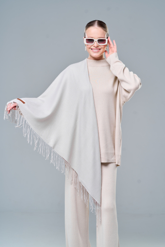 ПЛАТОК PASHMINA ЖЕНСКИЙ LANOTTI/БЕЛЫЙ