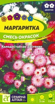 Цветы Маргаритка Смесь Окрасок (0,05 гр) Семена Алтая