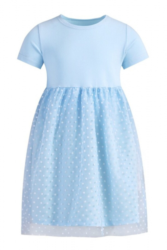 Платье АПРЕЛЬ #954044Светло-голубой109+светло-голубой горох 6 на светло-голубом