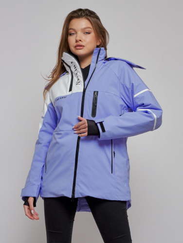 Горнолыжная куртка женская зимняя сиреневого цвета 2321Sn