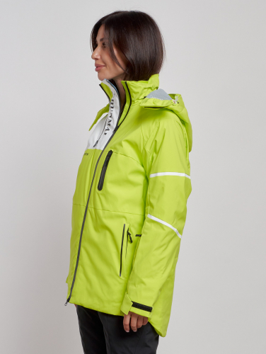 Горнолыжная куртка женская зимняя салатового цвета 2321Sl