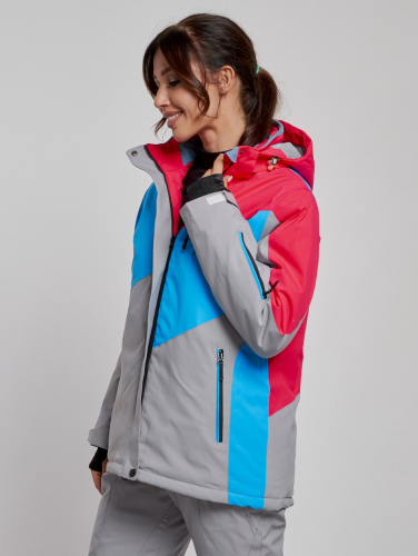 Горнолыжная куртка женская зимняя малинового цвета 2319M