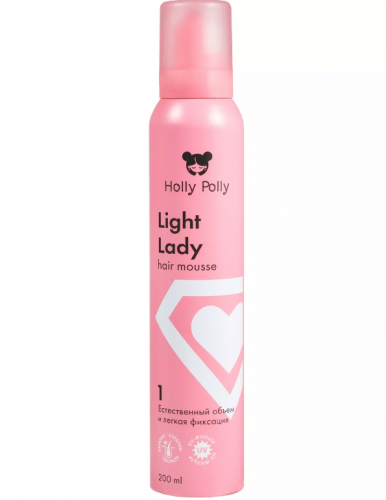 Мусс для волос Holly Polly Light Lady Естественный Объем и Легкая Фиксация,200мл