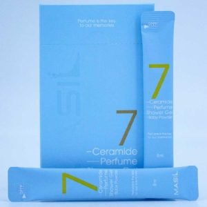 MASIL 7 CERAMIDE PERFUME SHOWER GEL STICK POUCH (BABY POWDER) Парфюмированный гель для душа с керамидами и ароматом детской присыпки 20*8мл