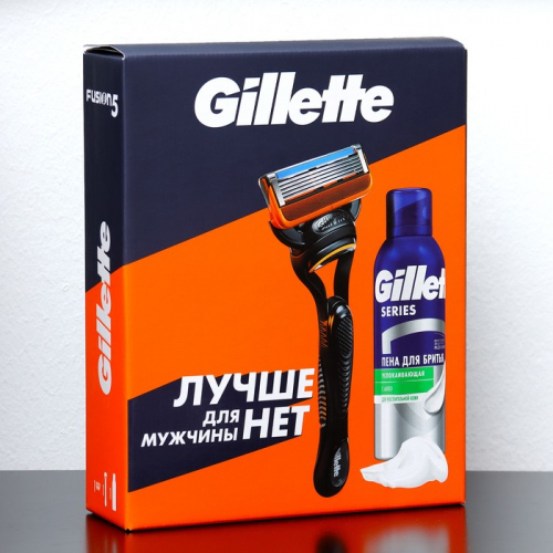 Набор Gillette FUSION Бритва с 1 кассетой и Пена для бритья GILLETTE, 200 мл