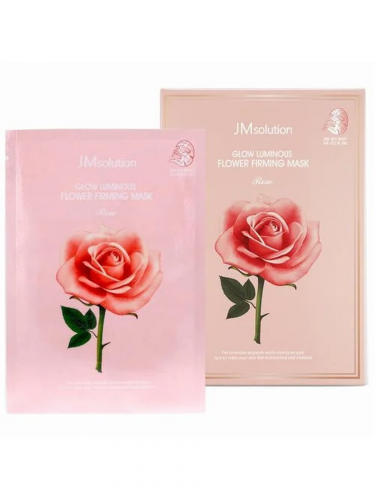 JMSolution / Тканевая маска для лица с экстрактом розы / Glow Flower Firming Mask Rose. 10 шт.
