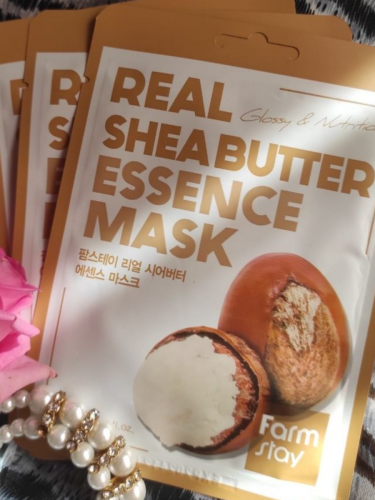 Farm Stay /Тканевая маска для лица с маслом ши Real Shea Butter Essence Mask.10 шт.