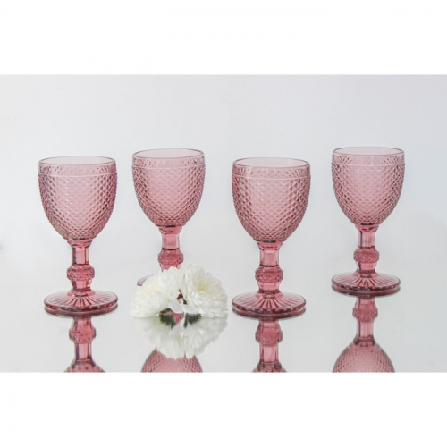 Набор бокалов стеклянных Magistro «Вилеро», 280 мл, 8×16 см, 2 шт, цвет розовый