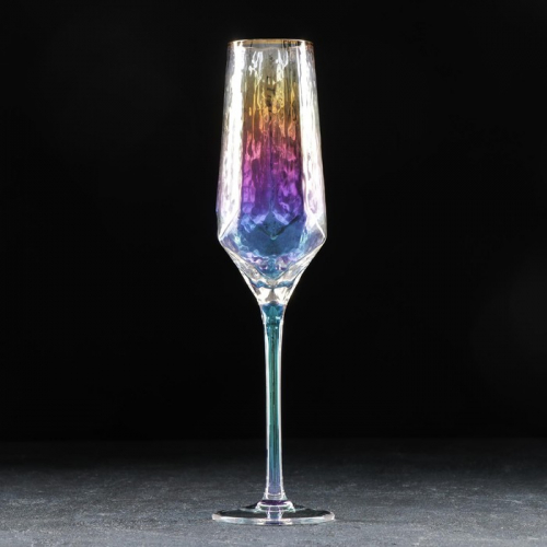 Бокал стеклянный для шампанского Magistro «Дарио», 180 мл, 5×27,5 см, цвет перламутровый