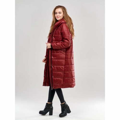 1690 3600Длинное женское пальто для еврозимы, цвет-бордовый арт.ПЧ2013