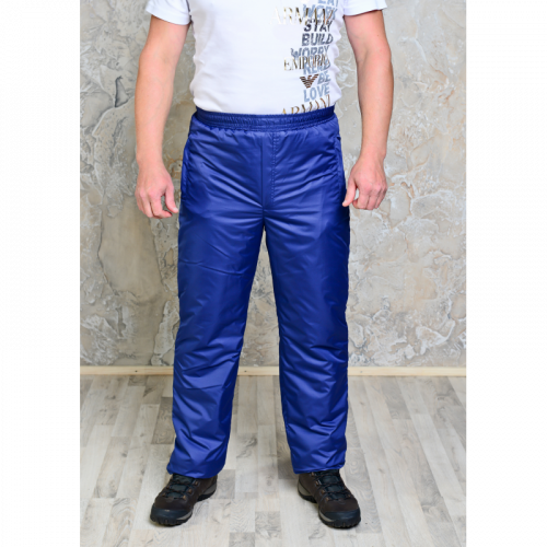  500 1490Утепленные синтепоном мужские брюки на поясе- резинка арт 007, цвет-темно-синий
