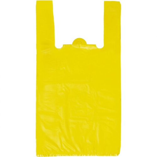 Полиэтиленовый пакет майка ПНД 20 мкм 42+18*60 см Однотонка желто-оранжевая 100 шт