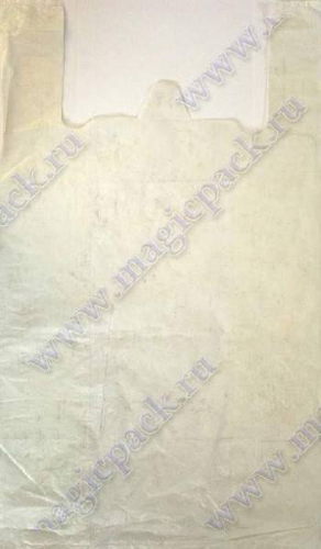 Полиэтиленовый пакет майка ПНД 15 мкм 38*70 см Белый 100 шт