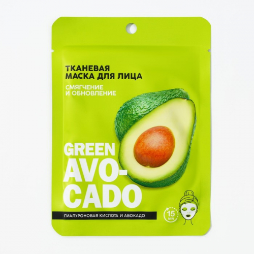 Тканевая маска для лица Aloe avokado с гиалуроновой кислотой и авокадо