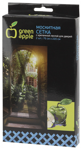 Москитная сетка на дверь, 2 шт, 75х220 см, Green Apple