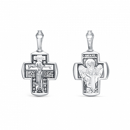 Крест (Ангел Господен) из серебра литье частичное чернение