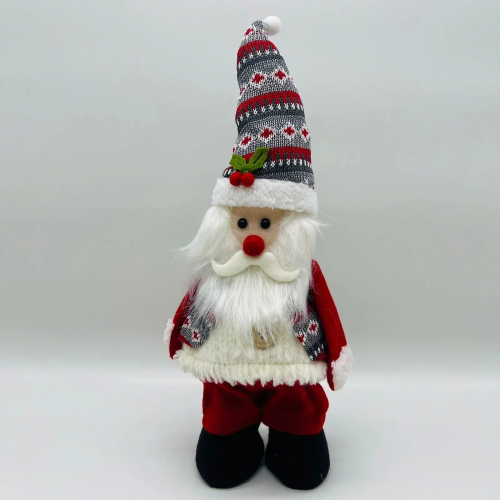 Новогодний декор Дед Мороз в шапке 29 см