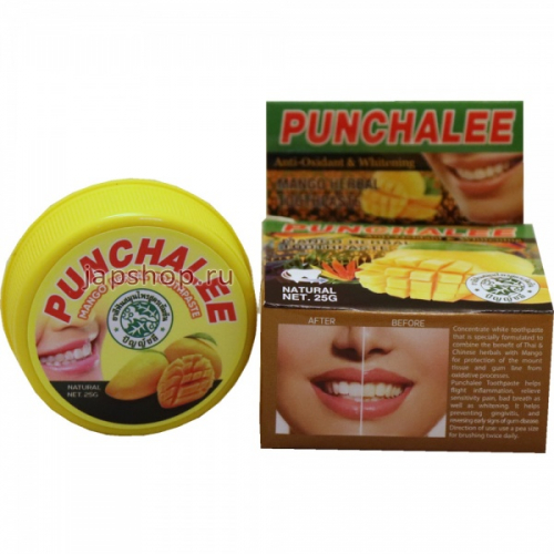 Punchalee Mango Herbal Toothpaste Растительная зубная паста Панчале с манго, 25 гр (8857200087605)
