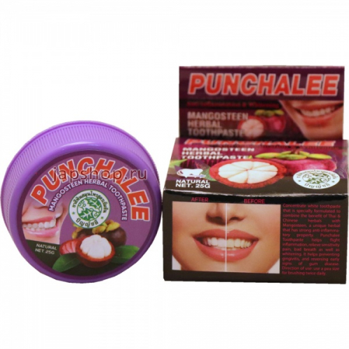 Punchalee Mangosteen Herbal Toothpaste Растительная зубная паста Панчале с мангостином, 25 гр (8857200087667)