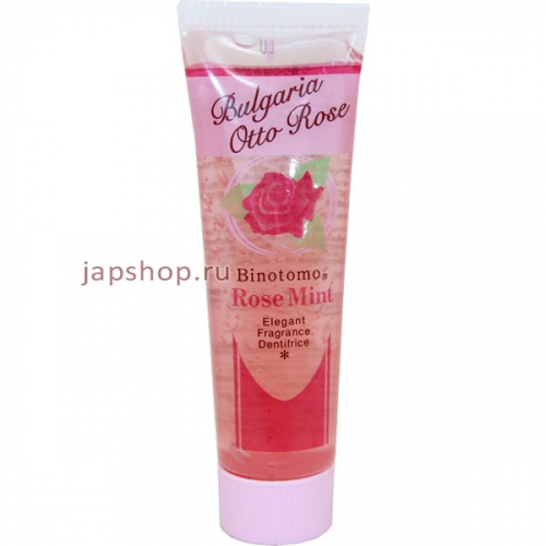 Binotomo Rose Mint Освежающая зубная паста против неприятного запаха изо рта, с ментолом и маслом болгарской розы, 60 гр (4977457001897)