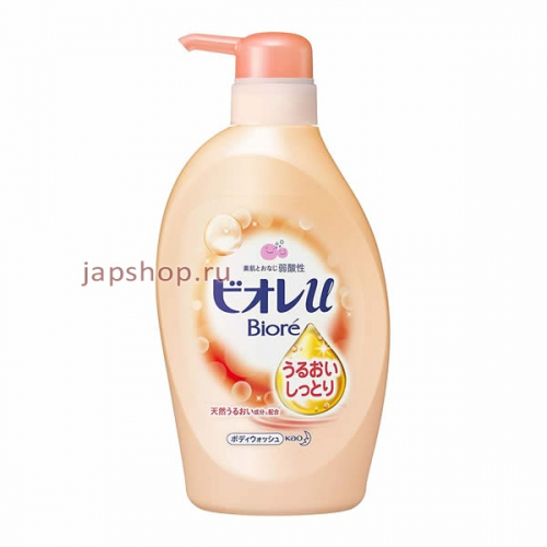 КАО Biore U Интенсивно увлажняющее жидкое мыло для тела с нежным цветочно-фруктовым ароматом, 480 мл (4901301336330)