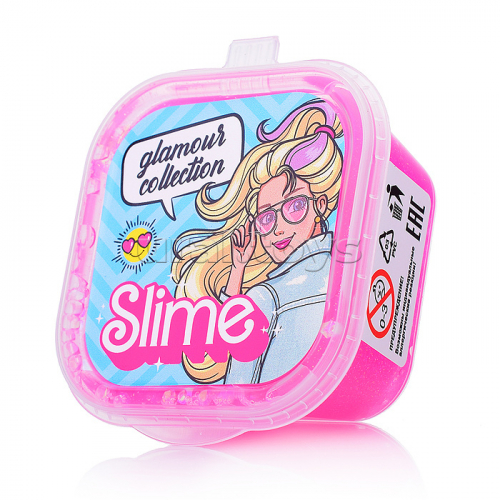 Игрушка для детей старше трех лет модели Slime Glamour collection, розовый с блестками, 60г