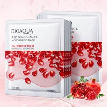 Тканевая маска для лица BIOAOUA Red Pomegranate, с экстрактом граната 25 гр.