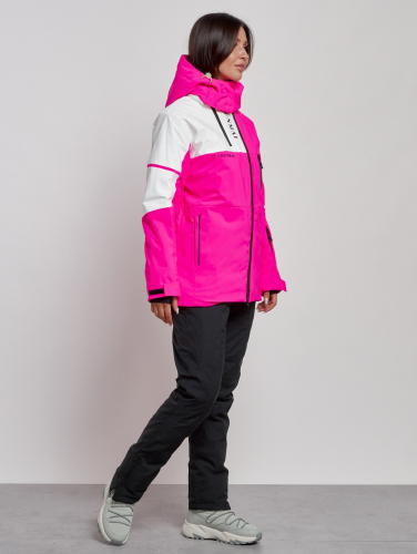Горнолыжный костюм женский зимний розового цвета 02321R