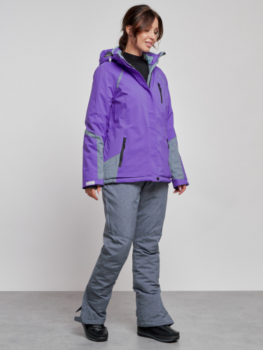 Горнолыжный костюм женский зимний фиолетового цвета 02316F