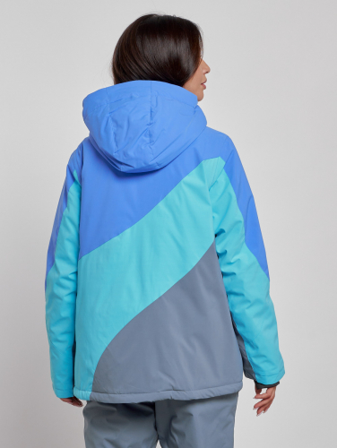 Горнолыжная куртка женская зимняя большого размера синего цвета 2308S