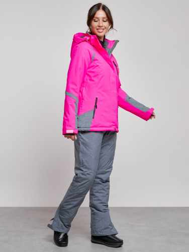 Горнолыжный костюм женский зимний розового цвета 02316R
