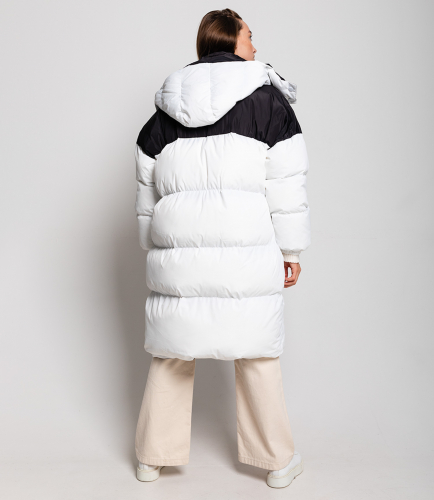 Пальто #КТ7001 (1), белый,чёрный