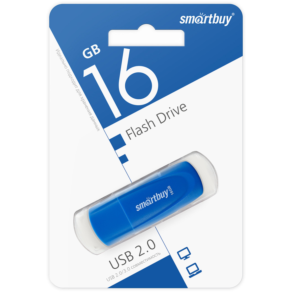 Флешка SmartBuy USB flash drive 16GB Scout (синий)