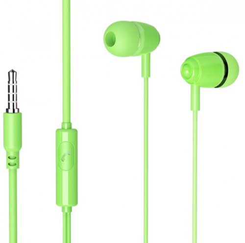 Наушники Perfeo Alto-M, PF_C3193_B, вкладыши вакуумные, с микрофоном (коробка) (зеленый)