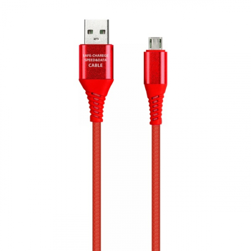 Кабель SmartBuy iK-12ERGbox red, USB - micro USB, рез. оплет, 1 метр (красный)