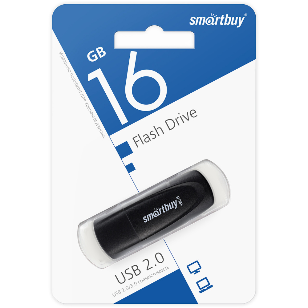 Флешка SmartBuy USB flash drive 16GB Scout (черный)