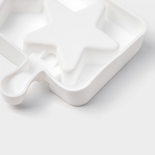 Форма для мороженого Доляна «Звезда», силикон, 28,5×10,5×2 см, 4 ячейки, цвет белый
