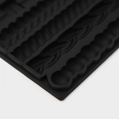 Молд Доляна «Узоры», силикон, 25,5×12,5×1 см, цвет графит