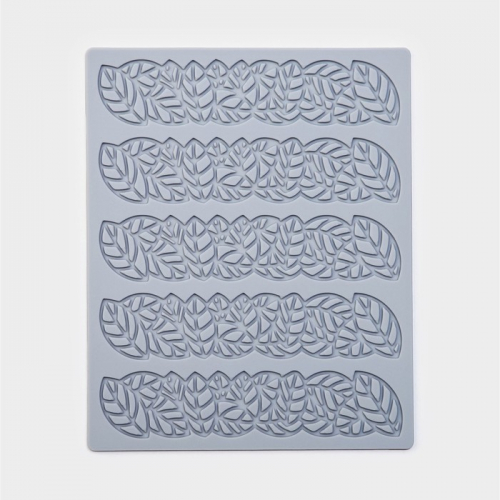 Коврик для айсинга Доляна «Листья», силикон, 16×13×0,3 см, цвет серый