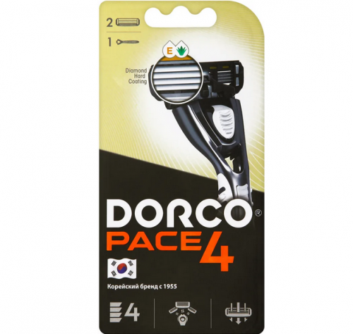 Dorco Pace 4 Станок+2 сменные кассеты с 4 лезвиями