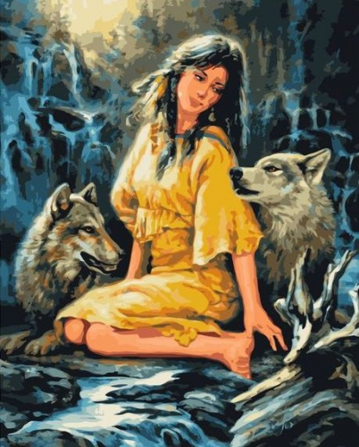 Картина по номерам 40х50 Три волчицы