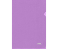 Папка-уголок СТАММ А4, 180мкм, пластик, прозрачная, фиолетовая,ММ-30951, 356789